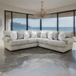 Nerone Sectional   SM6094-SECT Gray Transitional Fabric Sofa by Furniture of America