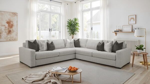 Nerone Light Gray Sectional SM6093-SECT Spacious & Comfortable by Furniture of America - Image 2