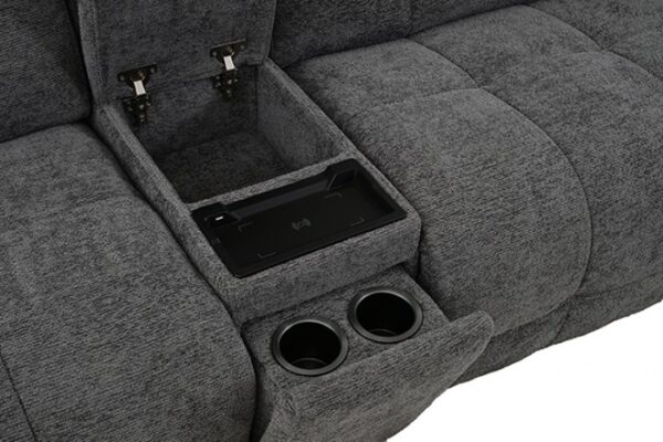 Clemens Dark Gray Power Sectional CM9936DG-SECT-PM Modern Comfort by Furniture of America - Image 2