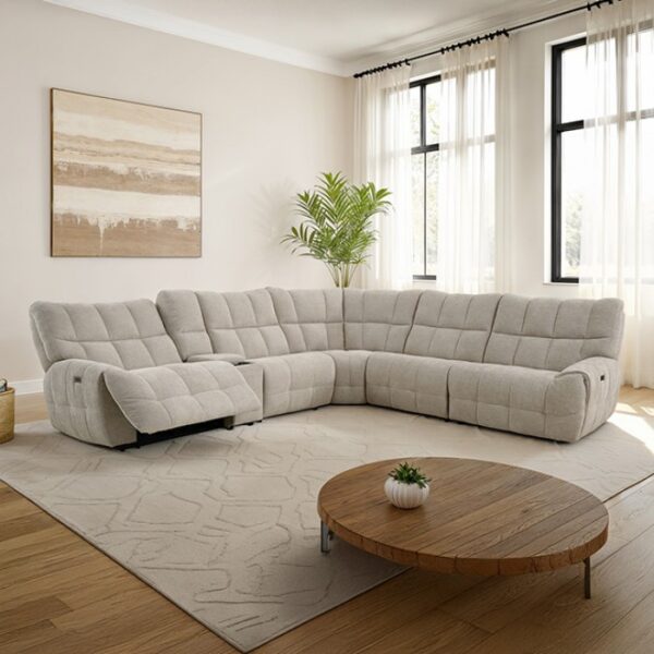 Clemens Beige Power Sectional CM9936BG-SECT-PM Transitional  by Furniture of America - Image 6
