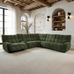 Clemens Jade Green Power Sectional CM9936GR-SECT-PM Transitional Style by Furniture of America