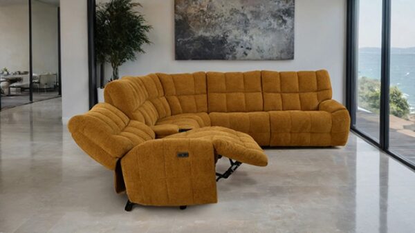 Clemens Butterscotch Power Sectional  CM9936YL-SECT-PM Transitional Design by Furniture of America - Image 2