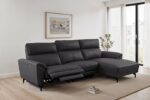 Themis Black Leather Power Sectional with Right Chaise CM9937BK-SECT-PM-R by Furniture of America