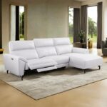 Themis White Leather Power Sectional with Right Chaise CM9937WH-SECT-PM-R by Furniture of America