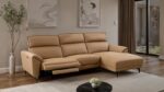 Themis Light Brown Leather Power Sectional with Right Chaise CM9937LB-SECT-PM-R by Furniture of America