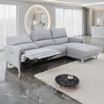 Brande Gray Chenille Power Sectional with Right Chaise  CM9938GY-SECT-PM-R by Furniture of America