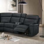 Oliverus Black Leather Match Power Sectional  FM69009BK-SECT-PM by Furniture of America