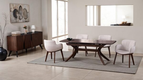 Hadsten 78-Inch Mid-Century Modern Dining Table FM30004WN-T-78 Rich Walnut by Furniture of America - Image 2