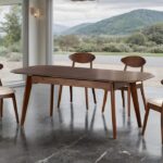 Buren Mid-Century Modern Extendable Dining Table FM30007WN-T Rich Walnut  by Furniture of America