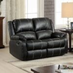 Zuriel Reclining Loveseat in Black Leather LV52286 By ACME