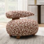 Lynn Accent Chair in Brown Pattern Fabric AC02678 By ACME
