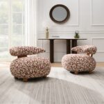 Lynn Accent Chair in Brown Pattern Fabric AC02678 By ACME - Image 4