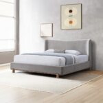 Melbourne Gray Chenille Upholstered Bed By ACME