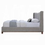 Melbourne Gray Chenille Upholstered Bed By ACME - Image 2