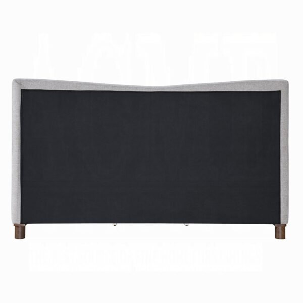 Melbourne Gray Chenille Upholstered Bed By ACME - Image 3