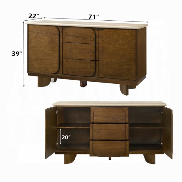 Kasha Server with Natural Marble Top DN04668 By ACME - Image 4