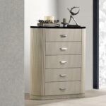 Travonte Beige 5 Drawers Chest with Marble Top BD04886 By ACME