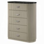 Travonte Beige 5 Drawers Chest with Marble Top BD04886 By ACME - Image 3