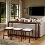 Daventry Sofa Table with 3 Counter Stools by Furniture of America