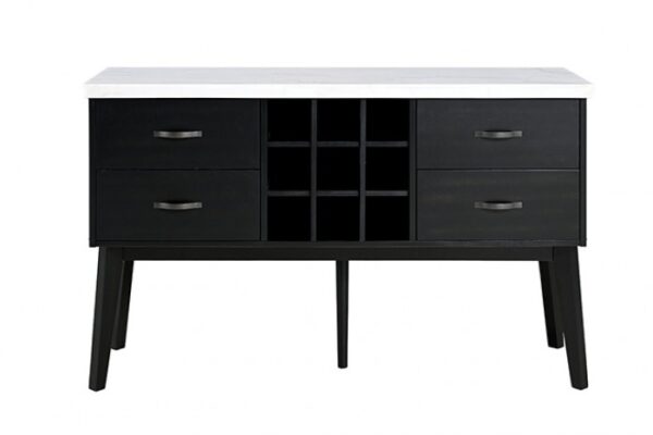 Shildon Dining Storage Server with Black & White Marble by Furniture of America - Image 2