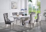 Valdevers 7 Pc Dining Table Set CM3294T-7PC-AC261BK  Glam Chrome By Furniture of America - Image 4