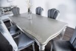 Parc Dining Table FM3416SV-T Glam Silver Dining Table with Turned Fluted Legs By Furniture of America - Image 5