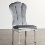 Melodi Parc Side Chair FM3416SV-SC-2PK Glam Silver and Light Gray By Furniture of America