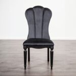 Side Chair FM3416BK-SC-2PK Glam Black Upholstered Dining Chairs with Fluted Legs By Furniture of America