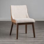 Viken Mid-Century Modern Side Chair Set FM3213WN-SC-2PK Walnut & Beige By Furniture of America