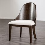 Morden Side Chair FM3420BR-SC-2PK Transitional Dark Walnut & Off-White By Furniture of America
