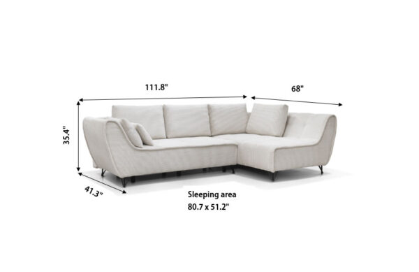 Beige Sectional Sofa Cocoli w/Bed p13610 By ESF Furniture - Image 6