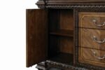 Hutch and Buffet Traditional Dark Brown Dining Storage with Touch Lighting by Furniture of America - Image 3