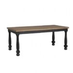 Neue Mills Modern Farmhouse Style in Black and Rustic Oak Dining Table by Furniture of America - Image 3