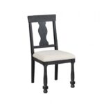 Neue Mills Side Chair Modern Farmhouse in Black and Rustic Oak by Furniture of America - Image 4