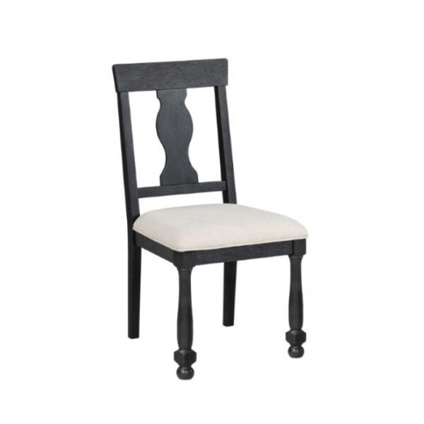 Neue Mills Side Chair Modern Farmhouse in Black and Rustic Oak by Furniture of America - Image 4