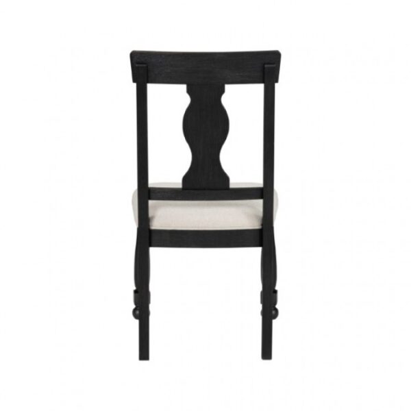 Neue Mills Side Chair Modern Farmhouse in Black and Rustic Oak by Furniture of America - Image 3