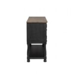 Neue Mills Server Modern Farmhouse Dining Storage in Black and Rustic Oak by Furniture of America - Image 2