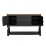Neue Mills Server Modern Farmhouse Dining Storage in Black and Rustic Oak by Furniture of America - Image 5
