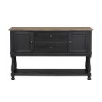 Neue Mills Server Modern Farmhouse Dining Storage in Black and Rustic Oak by Furniture of America - Image 4