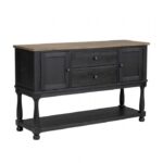 Neue Mills Server Modern Farmhouse Dining Storage in Black and Rustic Oak by Furniture of America - Image 6