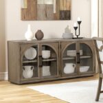 Clements Oak Sideboard with Glass DoorsFM3411AK-SV – Modern Farmhouse by Furniture of America