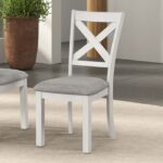 Ferrone Side Chair FM3429WH-SC-2PK – Rustic White Oak Farmhouse  by Furniture of America