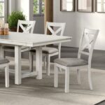 Ferrone 7-Piece Dining Table Set FM3429WH-T-7PC Rustic White Oak by Furniture of America