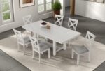 Ferrone 7-Piece Dining Table Set FM3429WH-T-7PC Rustic White Oak by Furniture of America - Image 3