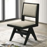 Tottenham Side Chair FM3222BK-SC-2PK Contemporary Black with Light Gray by Furniture of America