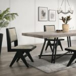 Tottenham 7 Pc Dining Table Set FM3222BK-T-7PC – Contemporary Black by Furniture of America