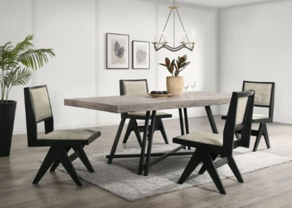 Tottenham 7 Pc Dining Table Set FM3222BK-T-7PC – Contemporary Black by Furniture of America - Image 2