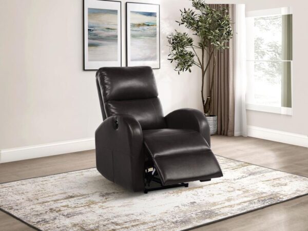 Grant Upholstered Power Recliner Chair Brown by Coaster Furniture - Image 2