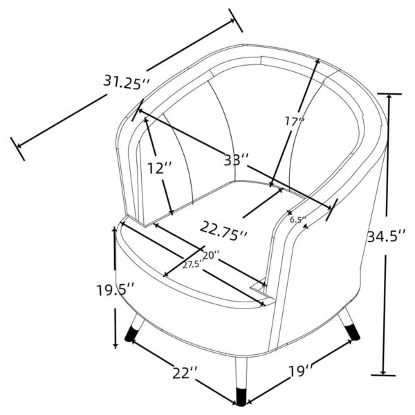 Ellorie Modern Upholstered Accent Chair by Coaster Furniture - Image 4