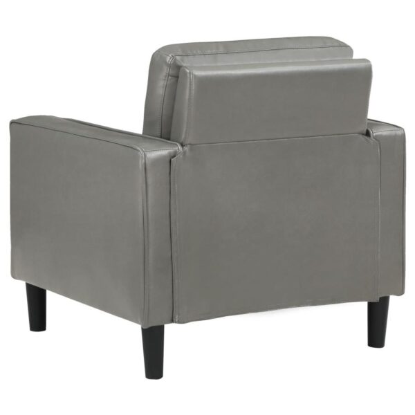 Ruth Gray Faux Leather Track-Arm Accent Chair by Coaster Furniture - Image 2
